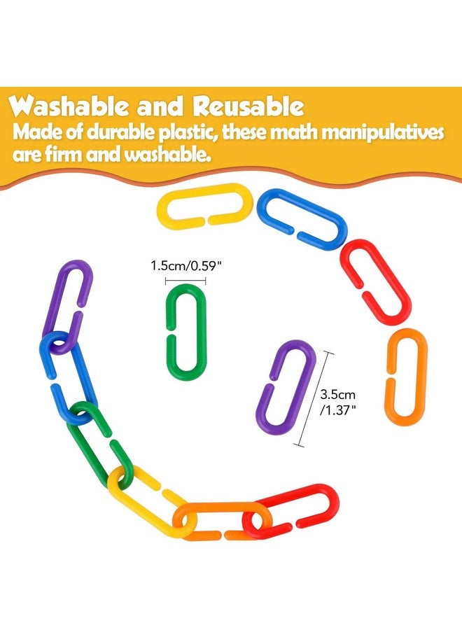 Aizweb 240pcs C-Clips Hooks Plastic Chain Links - Counting & Linking Activity Kit, Sensory Toys for Toddlers, Develops Kid's Fine Motor and Color Recognition & Sorting Skills,Educational Learning Toys - Image 5