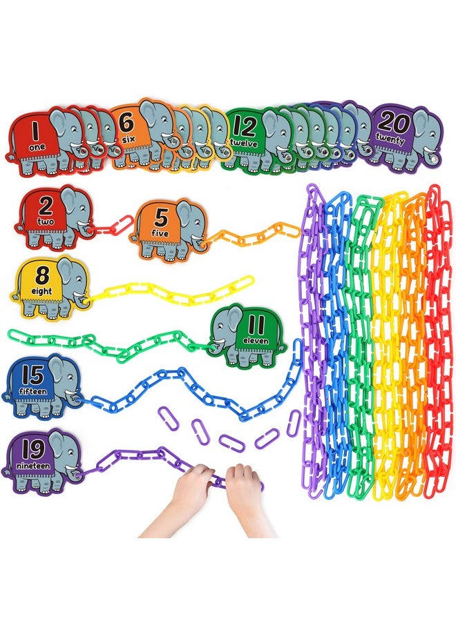 Aizweb 240pcs C-Clips Hooks Plastic Chain Links - Counting & Linking Activity Kit, Sensory Toys for Toddlers, Develops Kid's Fine Motor and Color Recognition & Sorting Skills,Educational Learning Toys - Image 1