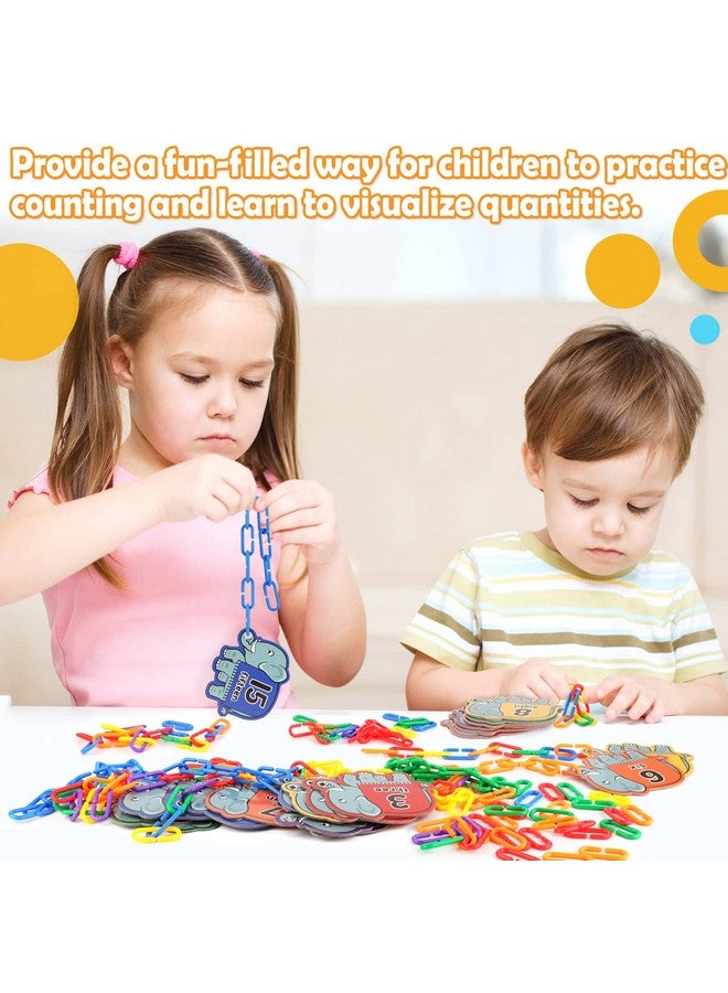 Aizweb 240pcs C-Clips Hooks Plastic Chain Links - Counting & Linking Activity Kit, Sensory Toys for Toddlers, Develops Kid's Fine Motor and Color Recognition & Sorting Skills,Educational Learning Toys - Image 3