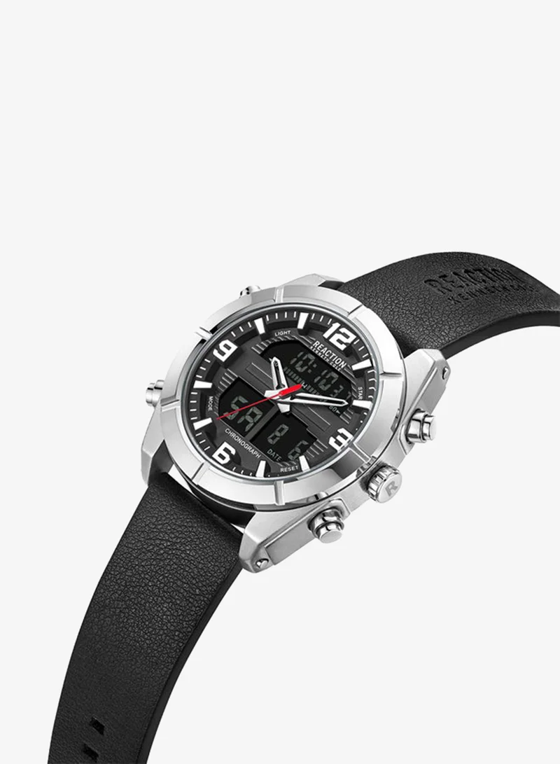 Kenneth Cole Reaction  Kenneth Cole Reaction Analogue - Digital Gents Watch With Black Synthetic Leather Strap 46mm - KRWGD9005503 for Men | Best Price UAE