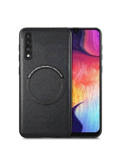 Case Cover For Samsung Galaxy A50 Solid Color Leather Skin Back Cover Phone Case Black