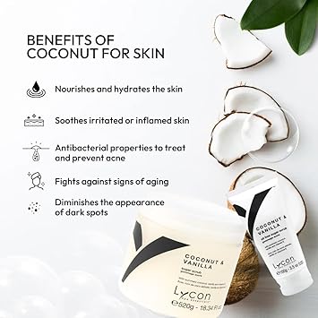 Lycon Coconut and Vanilla Sugar Body Scrub 520g - Image 2