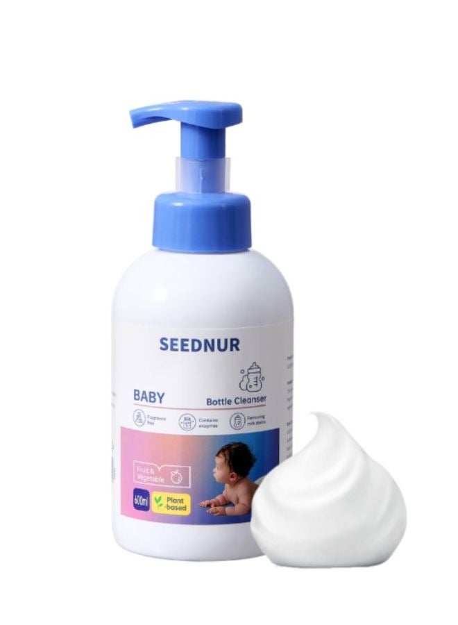 Seednur Baby Bottle and Fruit & Vegetable Cleanser, Fragrance Free, Contains Enzymes, Removing Milk Stains, 600ml Plant Based Baby Bottle Cleanser - Image 1