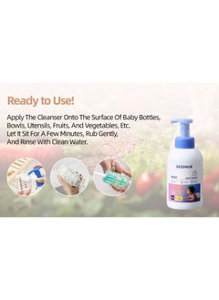 SEEDNUR Seednur Baby Bottle and Fruit & Vegetable Cleanser, Fragrance Free, Contains Enzymes, Removing Milk Stains, 600ml Plant Based Baby Bottle Cleanser  - Image 3