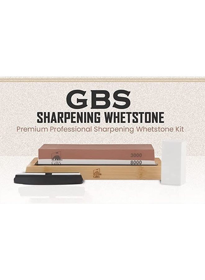 G.B.S Premium Whetstone Blade Sharpening Stone and G.B.S Leather Strop, Black with Red Strip - Image 4