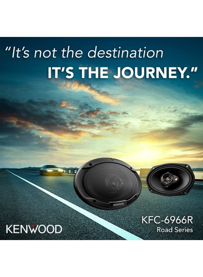 كينوود سماعات سيارة KFC-6966R من سلسلة رود (زوج) - سماعات سيارة محورية ثلاثية الاتجاهات، مقاس 6 بوصات، بقوة 400 واط، ومقاومة 4 أوم، ومكبر صوت من البولي بروبيلين، ومكبر صوت عالي التردد كهرديناميكي، وتصميم مغناطيسي متين - Image 4