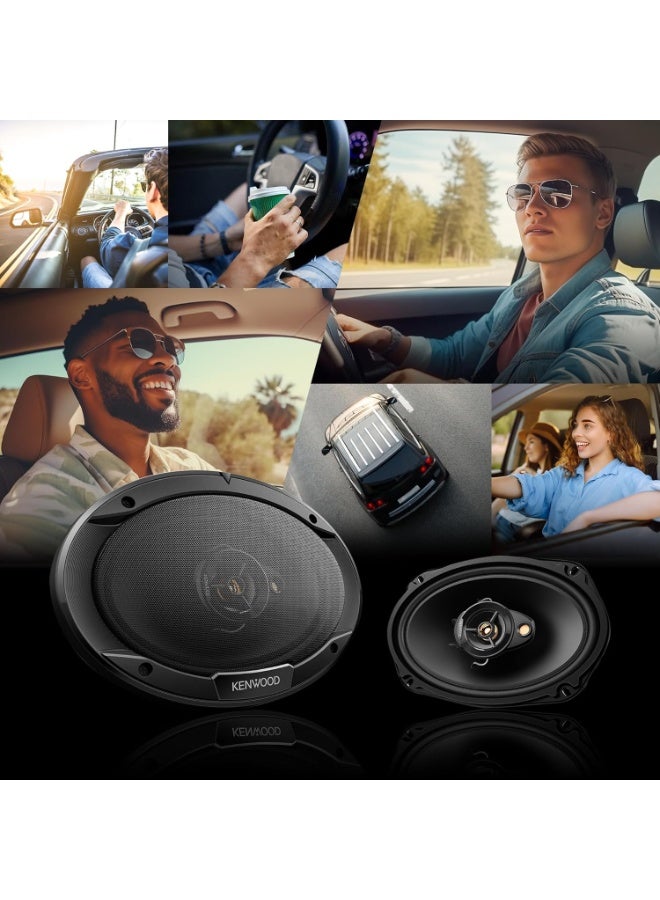 كينوود سماعات سيارة KFC-6966R من سلسلة رود (زوج) - سماعات سيارة محورية ثلاثية الاتجاهات، مقاس 6 بوصات، بقوة 400 واط، ومقاومة 4 أوم، ومكبر صوت من البولي بروبيلين، ومكبر صوت عالي التردد كهرديناميكي، وتصميم مغناطيسي متين - Image 5