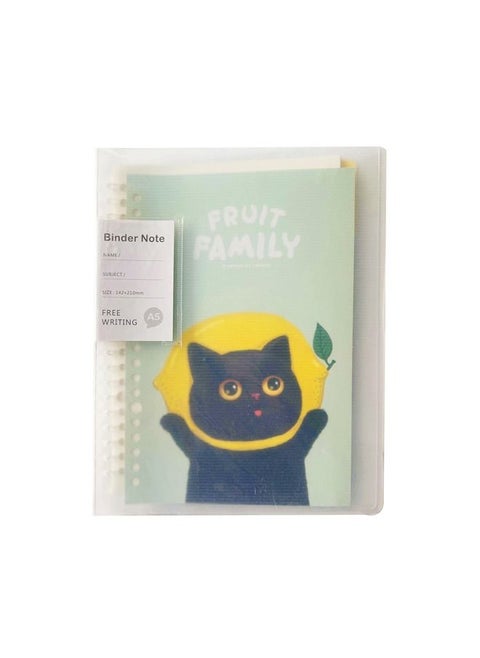 A5 Refillable PP Cover Loose Leaf Ring Binder Notebook