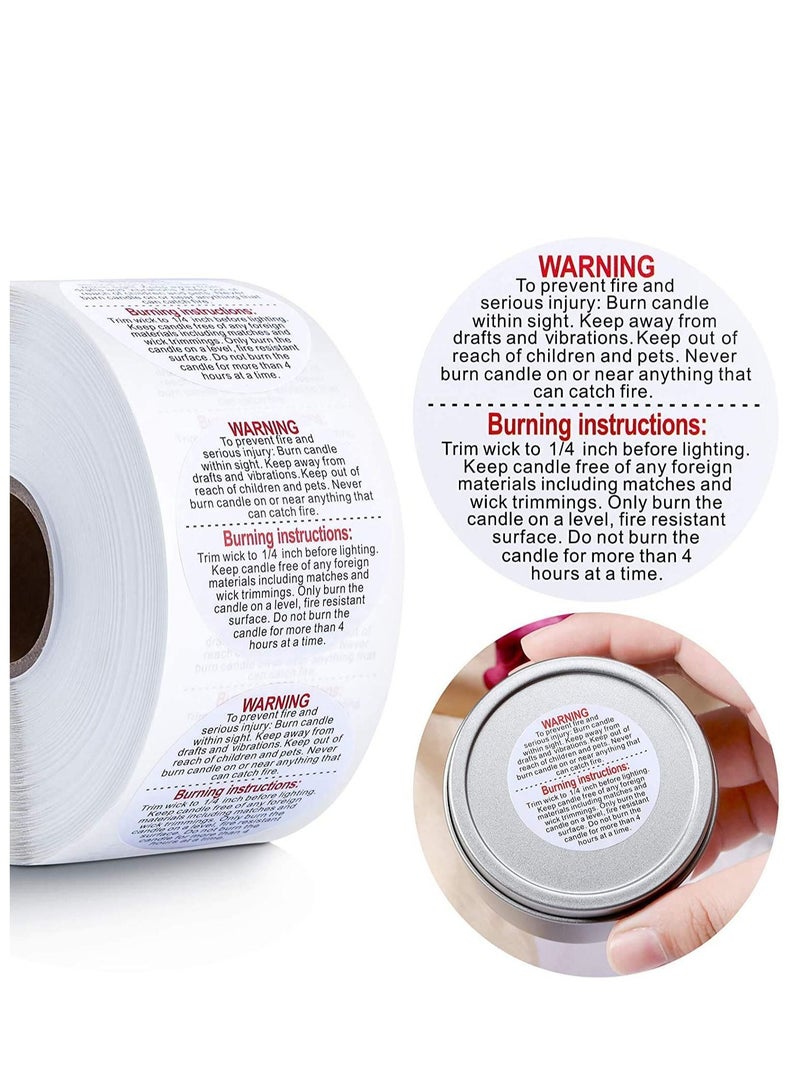 Y&D Candle Warning Labels, Jar Container Stickers Safety Sticker Decals  - Image 1