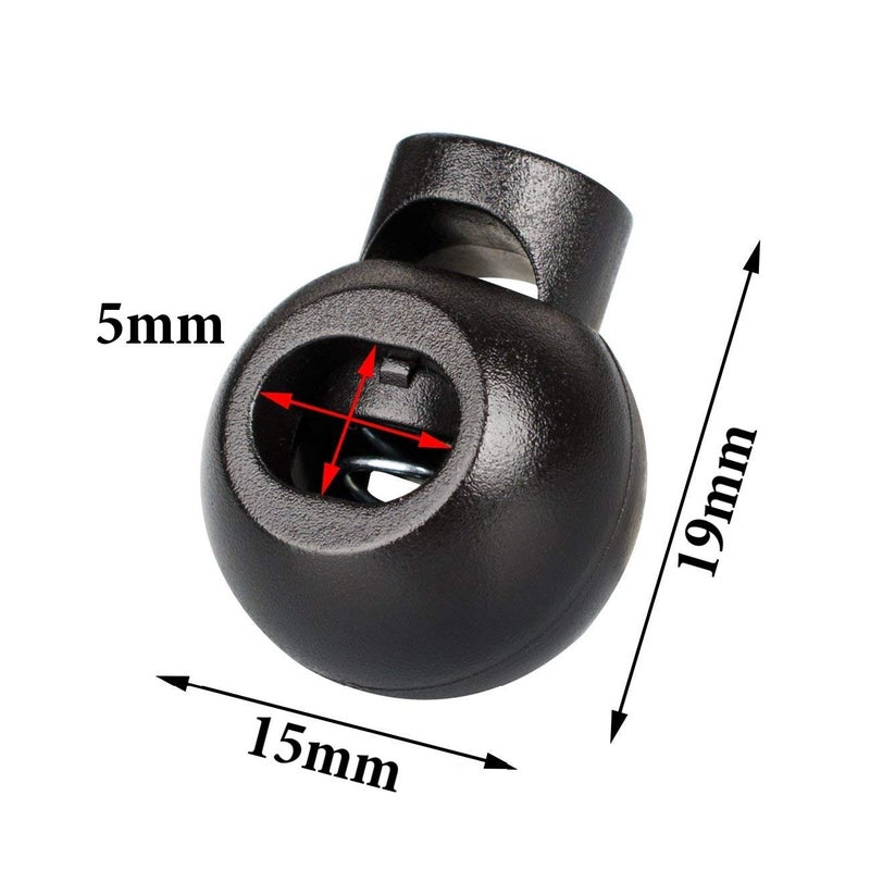 ONWON Onwon 50 Pieces Spring Cord Lock Round Toggle Stoppers Cord Rope End Single Hole Cord Locks Sliding Cord Fastener Locks  - Image 2