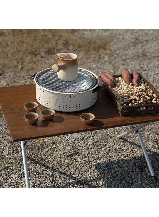 Enjoying an authentic Korean BBQ experience at home or during outdoor trips is seamless with this Korean Charcoal BBQ Grill. Built with a heavy-duty stainless steel frame and a premium non-stick grilling grate, this tabletop grill features an integrated water trough system that significantly reduces smoke for a pleasant indoor and outdoor dining setup. Designed for even heat distribution and maximum airflow control, it delivers perfectly seared meats and vegetables while offering easy disassembly and effortless cleanup. - Image 4