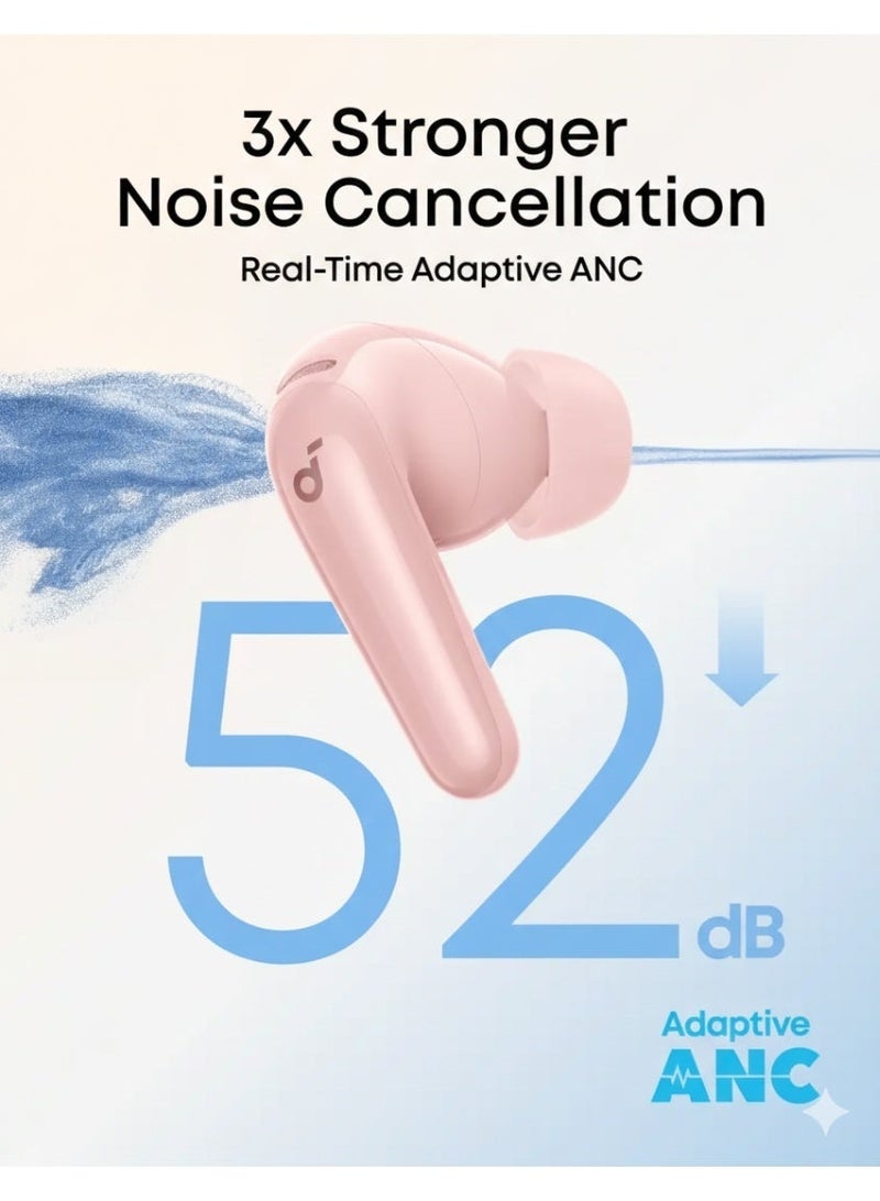 ساوند كور سماعات أذن لاسلكية حقيقية R60i NC مع إلغاء الضوضاء التكيفي، LDAC عالي الدقة، 50 ساعة من وقت التشغيل، مكالمات واضحة بالذكاء الاصطناعي، IP55، شحن سريع، وردي - Image 3