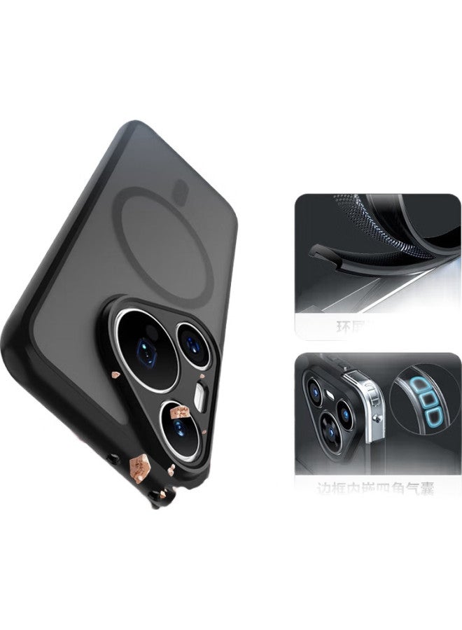 Langling Compatible With Huawei Pura70 Phone Case, P70 Magnetic Charging, Full Lens Protection, Airbag Shockproof, Skin-Friendly, Frosted, Anti-Fingerprint, Simple Design For Men And Women, Protective Cover - Image 3