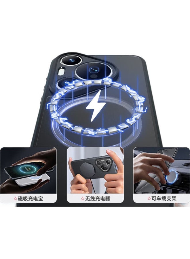 Langling Compatible With Huawei Pura70 Phone Case, P70 Magnetic Charging, Full Lens Protection, Airbag Shockproof, Skin-Friendly, Frosted, Anti-Fingerprint, Simple Design For Men And Women, Protective Cover - Image 1