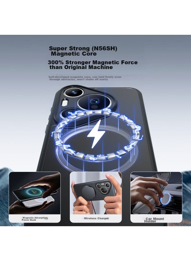 Langling Compatible With Huawei Pura70 Phone Case, P70 Magnetic Charging, Full Lens Protection, Airbag Shockproof, Skin-friendly, Frosted, Anti-fingerprint, Simple Design For Men And Women, Protective Cover - Image 2