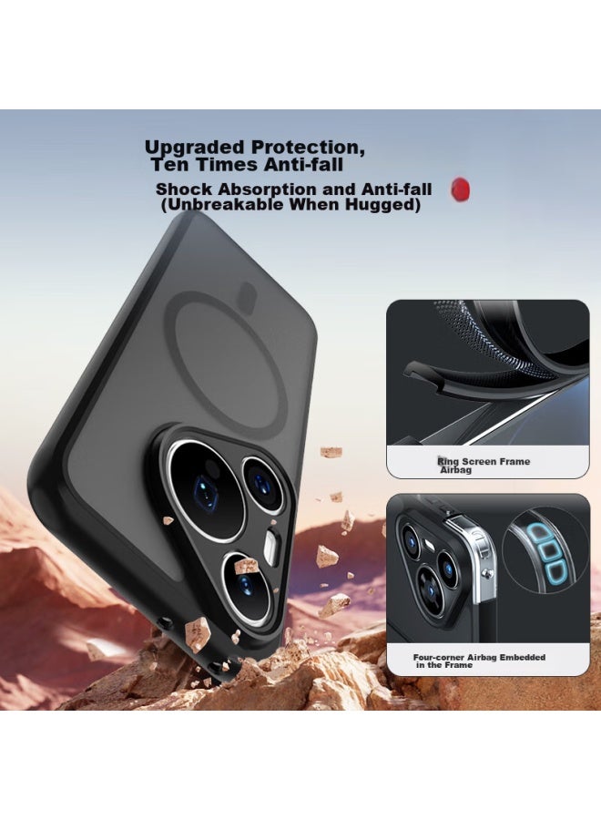 Langling Compatible With Huawei Pura70 Phone Case, P70 Magnetic Charging, Full Lens Protection, Airbag Shockproof, Skin-friendly, Frosted, Anti-fingerprint, Simple Design For Men And Women, Protective Cover - Image 3