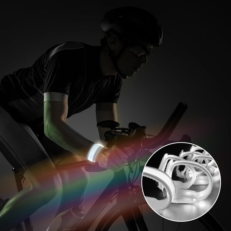 M.best 8pcs LED Light Up Bracelets Glow Flashing Wristbands Glow in The Dark Party Supplies for Wedding, Raves, Concert, Camping,Sporting Events, Party White - Image 2