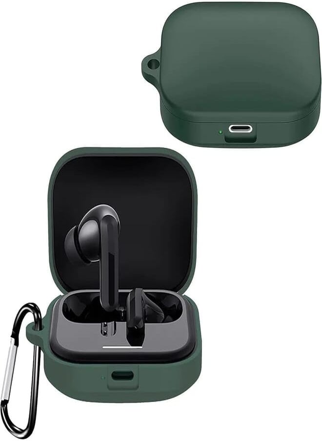Next - Next Store Silicone Case Compatible with Redmi Buds 5, with Keychain Strap, Full Protection, Attractive Design, Perfect for Daily Use(Green) - Image 1