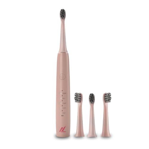 Nexlev Electric Toothbrush| 40000 vibrations/min|USB Type C| 5 Modes| 2 Min timer| 30 sec Quad Interval| 4 Replaceable Brushheads With Cover| IPX7 Waterproof| For Adults|Sparkle Pro ETC-05 Sunset Pink - Image 1