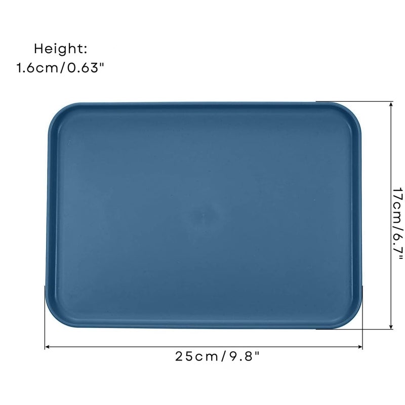 Pepplo Multi Purpose Wheat Straw Rectangle Serving Tray for Restaurant, Home, Kitchen, Dinner, DIY Projects, Painting, Beads, Organizing Supply Microwave Dishwasher Safe (25 Cm, Random, Pack of 4) - Image 2