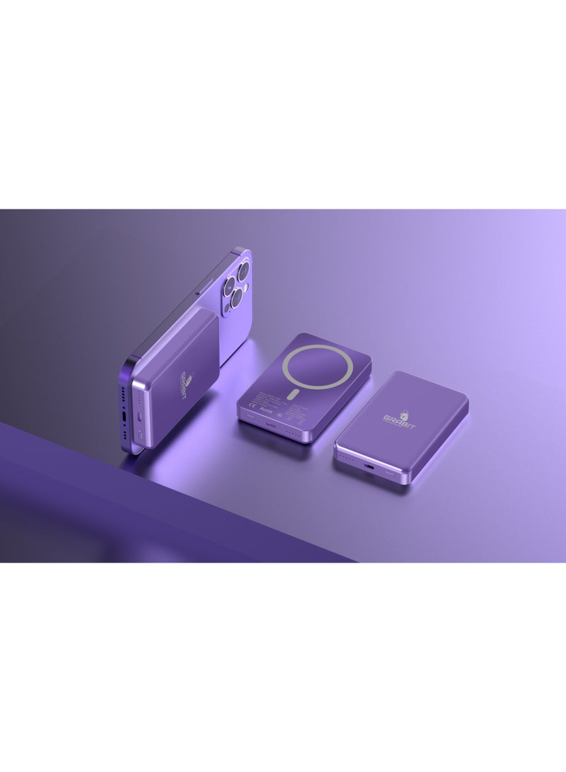 GRABIT GMAG-100P Magnetic Powerbank 10000mAh – 20W Fast Charging, MagSafe Compatible, Lightweight Glass-Metal Design - Image 5