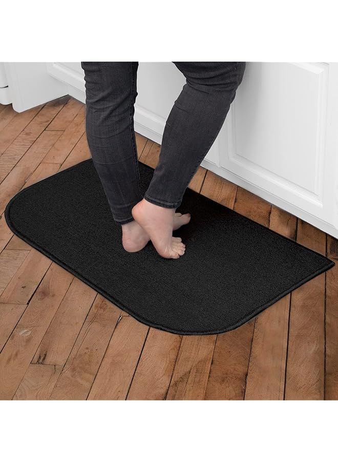 erorex Washable Stain Resistant Kitchen Rugs With Latex Backing Kitchen Mats For Floor 18 Inch X30 Inch Black John Enthaler Company - Image 1