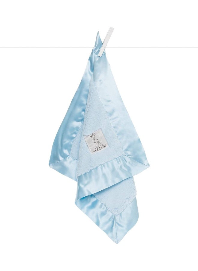 Little Giraffe Baby Blanket - Luxe Soft Blanket with Satin Trim - Baby Stroller Blanket - Newborn Baby Essentials & Baby Gifts - 17" x 17" - Blue - Image 1