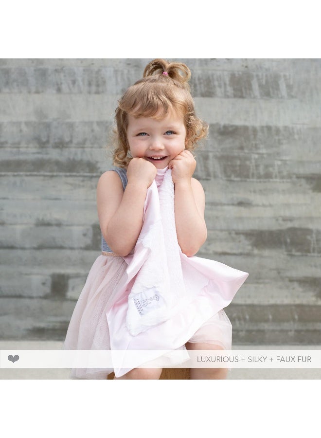 Little Giraffe Baby Blanket - Luxe Soft Blanket with Satin Trim - Baby Stroller Blanket - Newborn Baby Essentials & Baby Gifts - 17" x 17" - Blue - Image 3