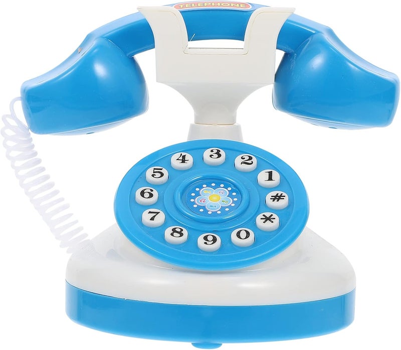 comfrt Retro Corded Landline Phone Toy, Classic Vintage Old Fashion Telephone Simulation Novelty Hotel Telephone Early Educational Toys for Kids Pretend Role Play Interactive Gifts Random Color - Image 1