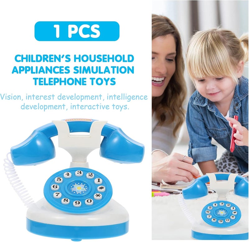 comfrt Retro Corded Landline Phone Toy, Classic Vintage Old Fashion Telephone Simulation Novelty Hotel Telephone Early Educational Toys for Kids Pretend Role Play Interactive Gifts Random Color - Image 4