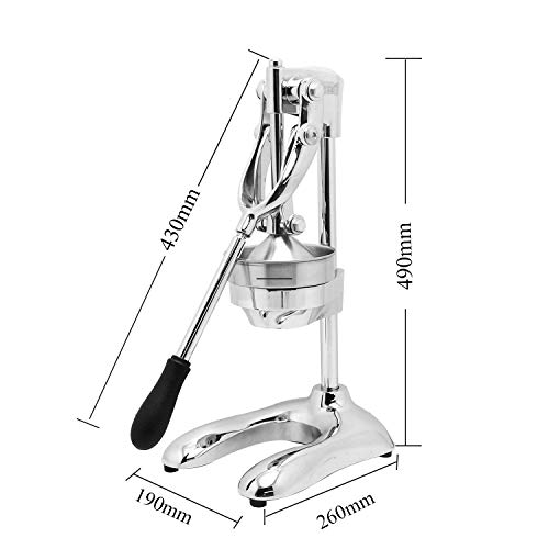 SHOPOBOX Manual Juicer Hand Press Professional Citrus Juicer Countertop Metal Orange Lemon Pomegranate Squeezer for Commercial Home Restaurant Use(Stainless Steel Heavy Duty (MANUAL JUICER SILVER) - Image 2