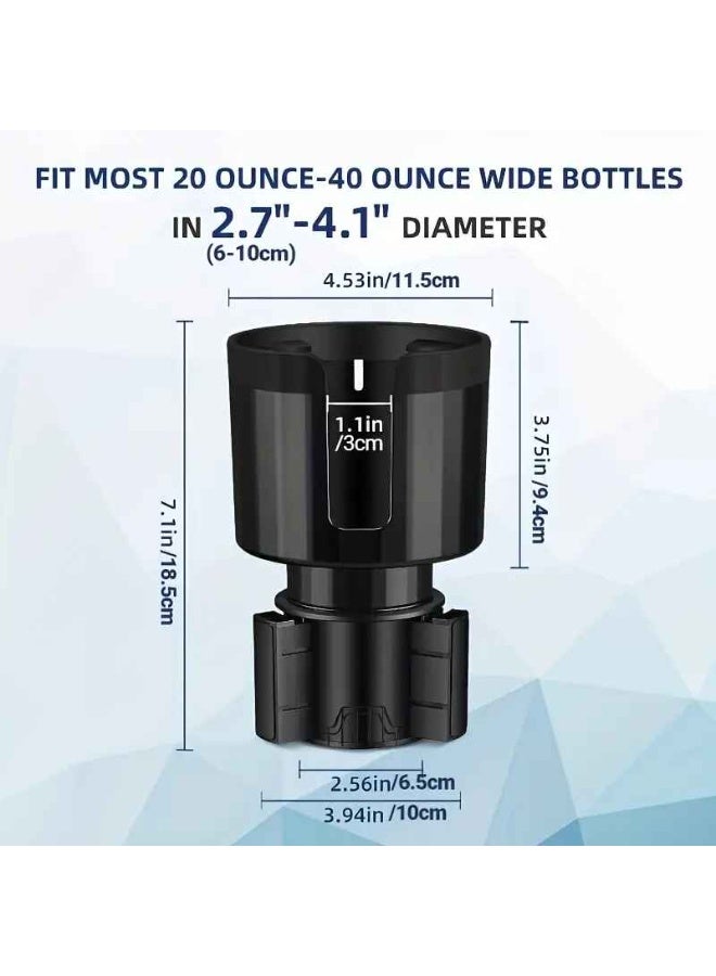 Upgraded Car Cup Holder Expander with Offset Adjustable Base – Compatible with 14/24/36oz Bottles & Mugs, Sleek Durable Design with Bottle Opener - Image 2