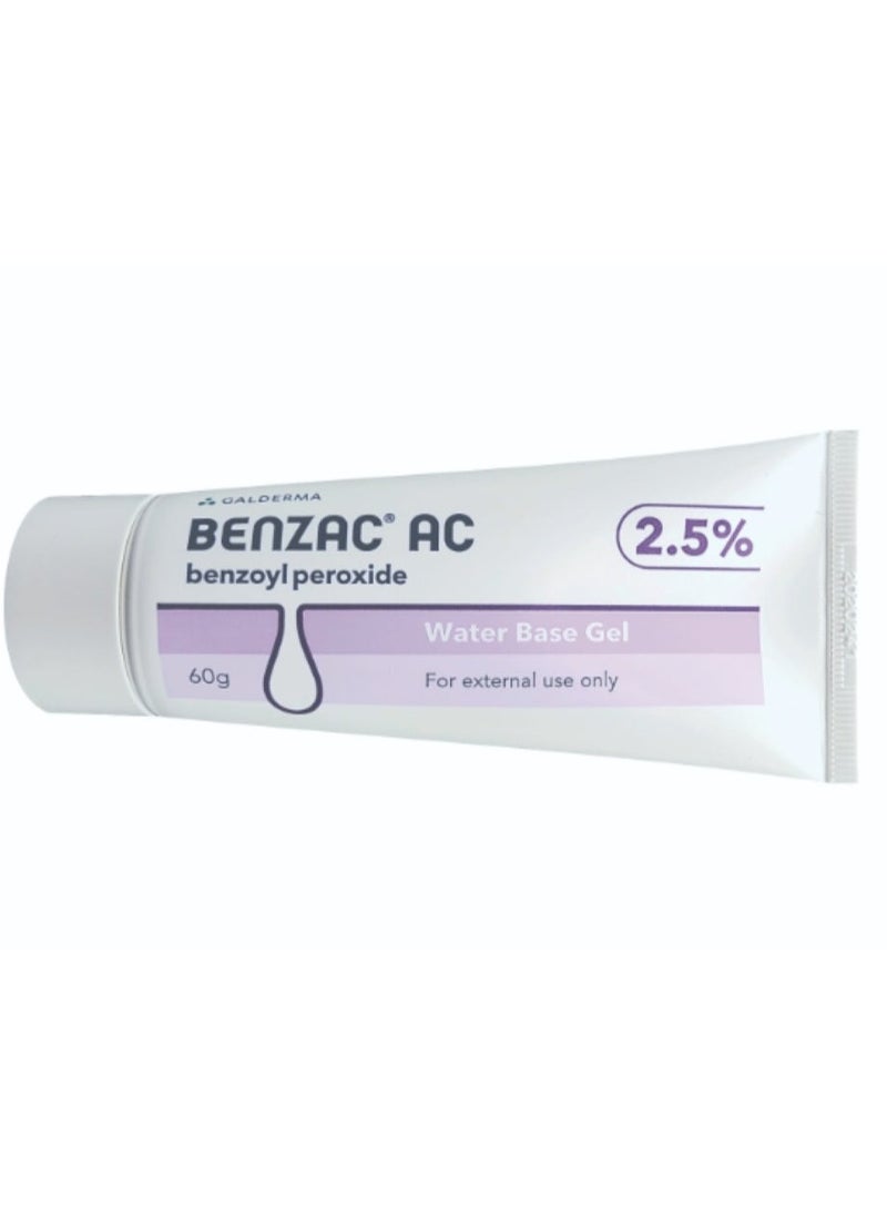 Benzac AC 2.5% Benzoyl Peroxide Gel 60g - Image 2