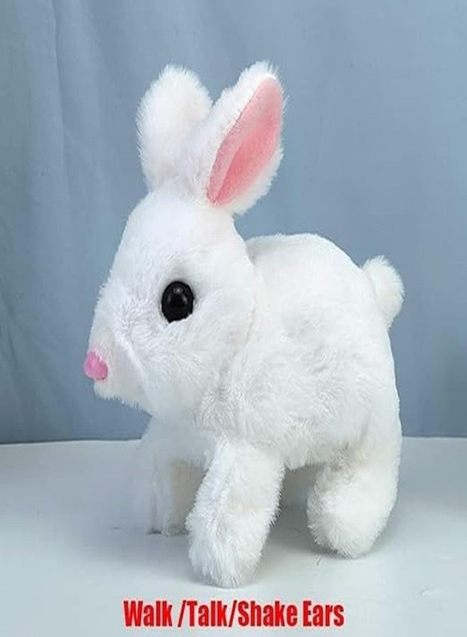 NANDRAJ Cookie Jumping Rabbit Easy on Hands, Interactive Toys Bunnies Can Walk and Talk, Easter Plush Stuffed Bunny Toy Walking Rabbit Toys for Kids,Hopping Wiggle Ears Twitch Nose Colour: White - Image 2