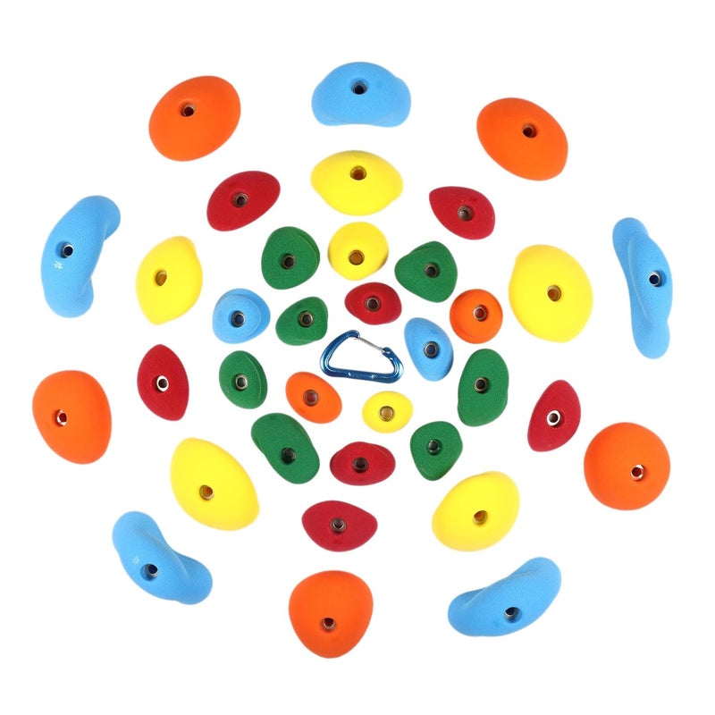 White Tech Adventure Rock Climbing Holds,(Pack of 20) Rock Wall Holds, Indoor Climbing Holds for Kids, Wall, Climbing Holds for Adults, Climbing Wall for Kids (with Installation kit) - Image 1