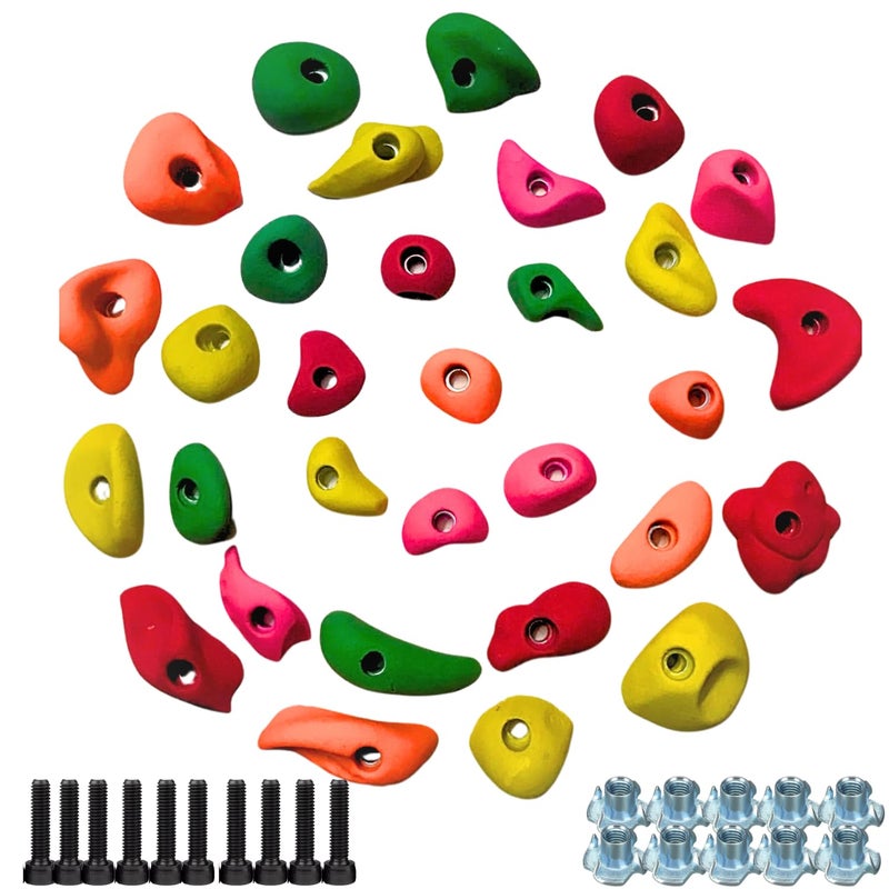 White Tech Adventure Rock Climbing Holds,(Pack of 20) Rock Wall Holds, Indoor Climbing Holds for Kids, Wall, Climbing Holds for Adults, Climbing Wall for Kids (with Installation kit) - Image 2