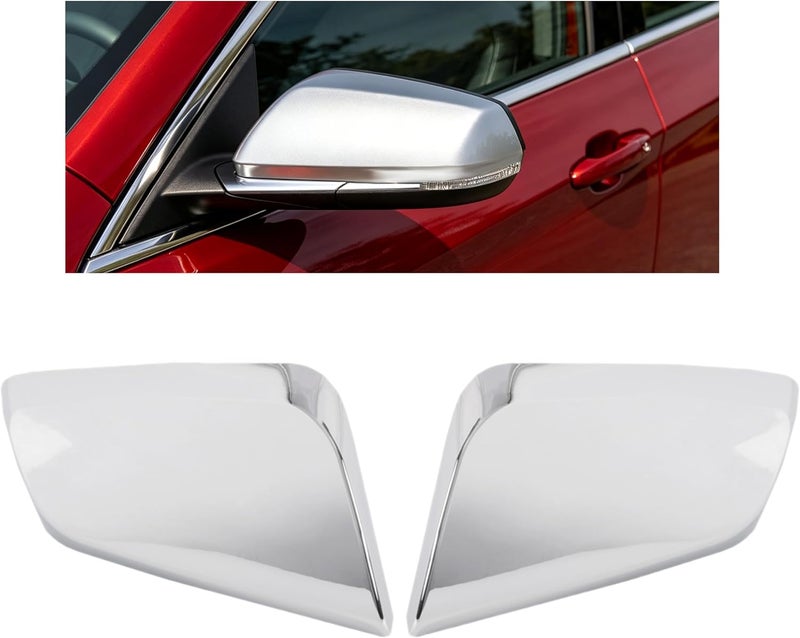 ECOTRIC Pair Mirror Covers Compatible With 2014-2020 Chevy Impala Overlays Trims Shells Chrome 2PCS Multi-use upgraded craftsmanship - Image 1