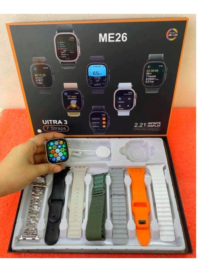 Smart Watch , ME 26 Ultra , 7 Strap - Image 2