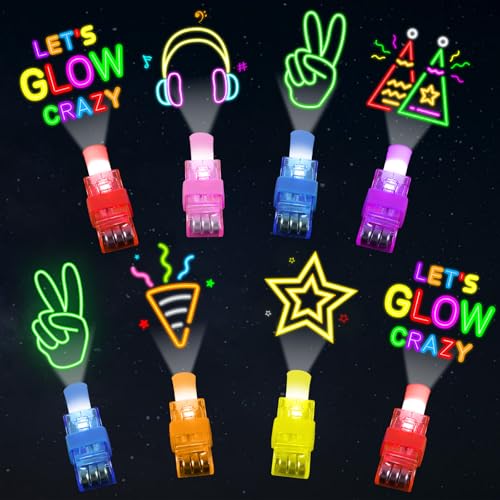 Oitnlaughter 36Pcs Neon Happy Birthday LED Finger Lights Party Favors Glow in the Dark Light Up Finger Lights Neon Themed Toys Bulk for Kids Party Goodie Bag Stuffer Birthday Gifts Classroom Prize - Image 1