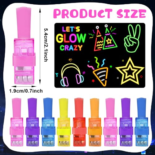 Oitnlaughter 36Pcs Neon Happy Birthday LED Finger Lights Party Favors Glow in the Dark Light Up Finger Lights Neon Themed Toys Bulk for Kids Party Goodie Bag Stuffer Birthday Gifts Classroom Prize - Image 5