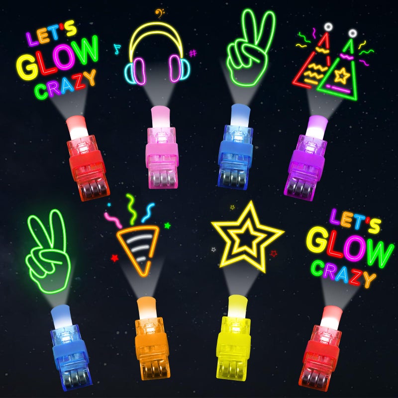 Oitnlaughter 36Pcs Neon Happy Birthday LED Finger Lights Party Favors Glow in the Dark Light Up Finger Lights Neon Themed Toys Bulk for Kids Party Goodie Bag Stuffer Birthday Gifts Classroom Prize - Image 3