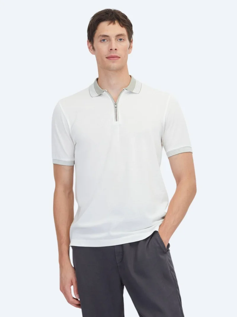 Kip Ecru Plain 100% Cotton T-Shirt