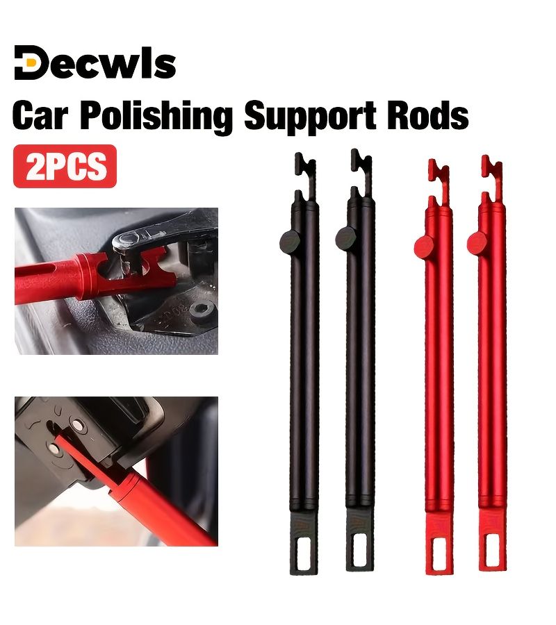 Red 2pcs Aluminum Alloy Telescopic Dent Repair Support Bar for Car Polishing - Image 1