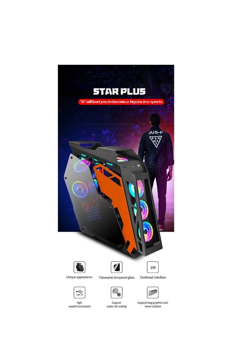 WJCOOLMAN حالة الألعاب WJCoolMan Star Plus Special Edition 8 مراوح ARGB - أسود | WJCOOLMAN-STARPLUS-BK-8F - Image 3