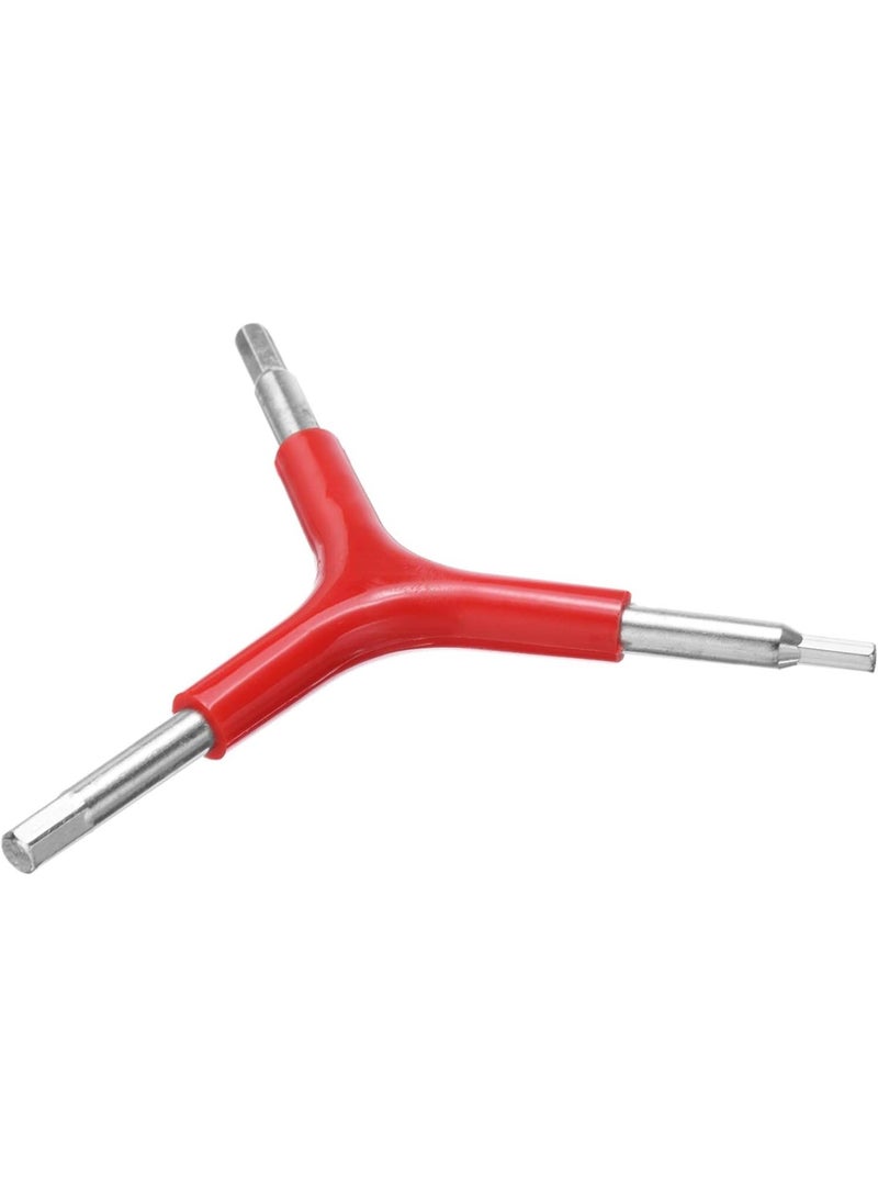 GGOOT Y-Shaped 3 Way Wrench 4mm 5mm 6mm Y-Type Inner Hexagon Spanner Chrome Plating Portable Bike Hex Wrench Torque Spanner for Bicycle Cycling Repair Hardware Tools, Red  - Image 3