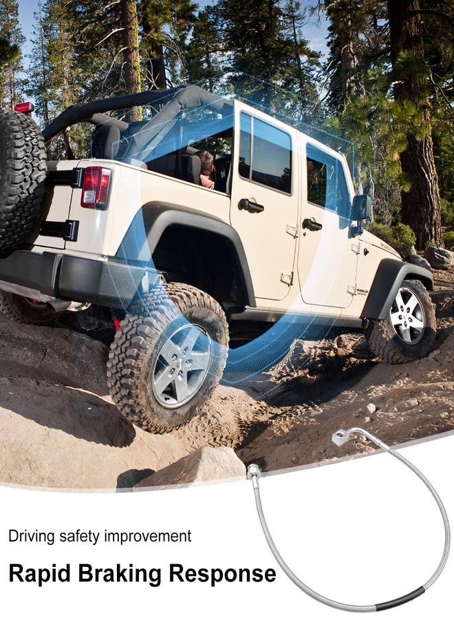 GUZIKO Front and Rear Extended Brake Line Hose Kit Replace 89716, Stainless Brake Lines Fit for 4WD Jeep Wrangler JK Unlimited 2007-2018 2 Door 2WD Jeep Wrangler JK Unlimited 2007-2010 - Image 3