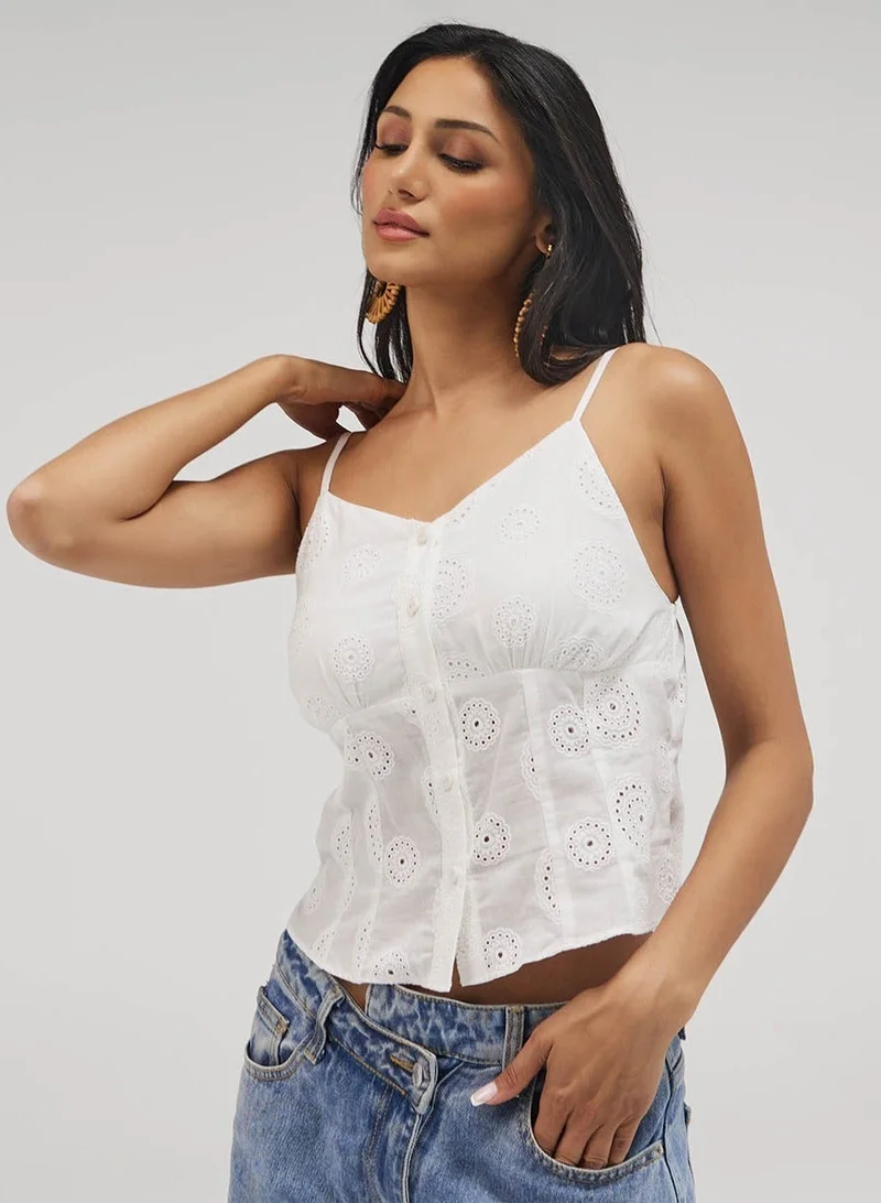 Zigzag Front Buttoned Delicate Top