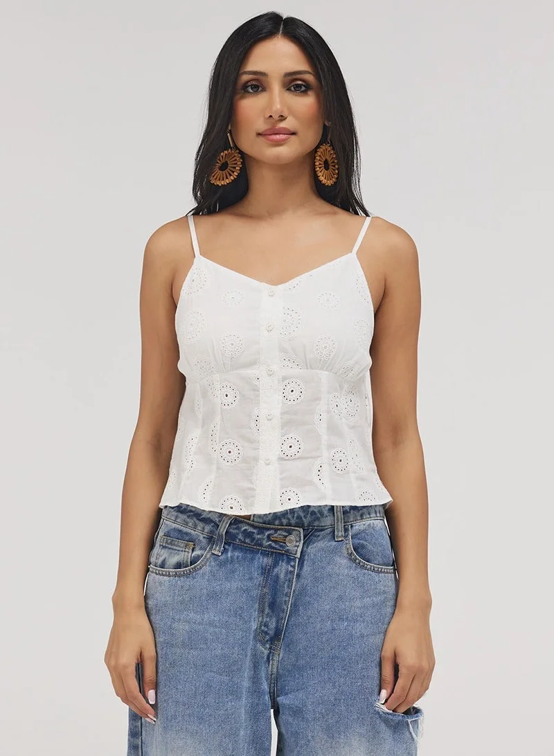 Zigzag Front Buttoned Delicate Top