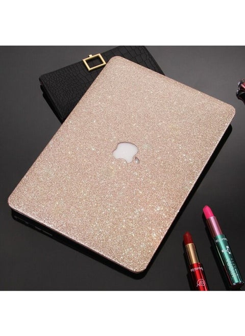 For Macbook Apple Notebook Protective Shell Frosted Leather M2 Shell Air/pro13 /14 Inch Colorful Stickers-Color:Glitter Tuhao Gold-Applicable Model:19 Air13.3 (A1932/A2337/A2179)