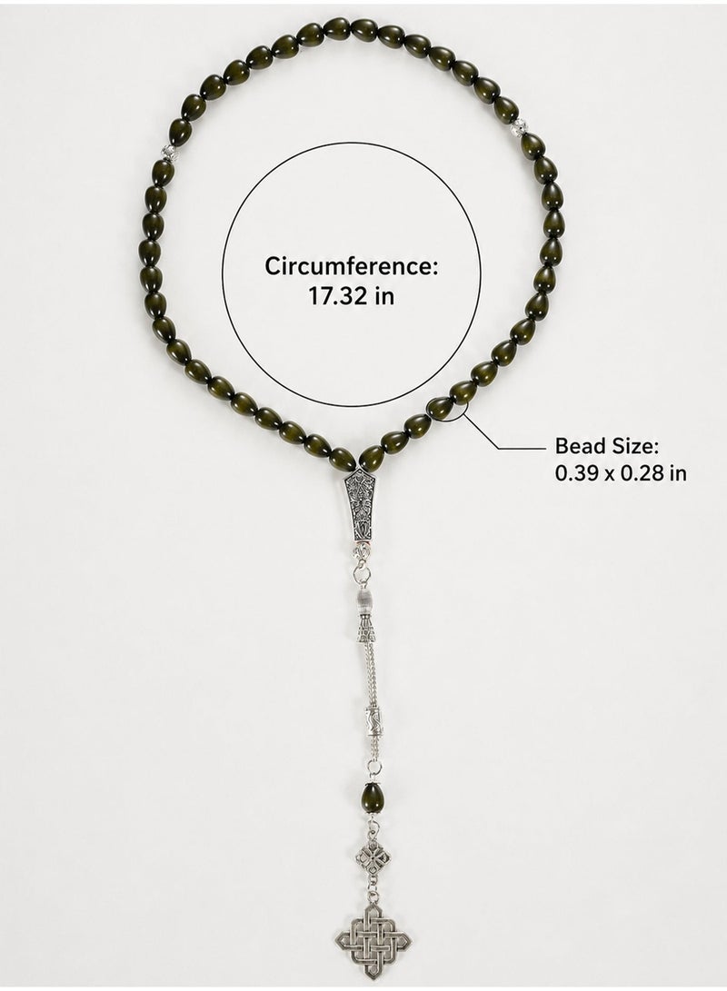 TranquilBeads 45 Beads Natural Green Jin Si Nan Wood Tasbih with Gift Box, Premium Islamic Misbaha Prayer Beads for Men, Elegant Dhikr Beads Gift for Ramadan, Eid, Hajj and Umrah - Image 5